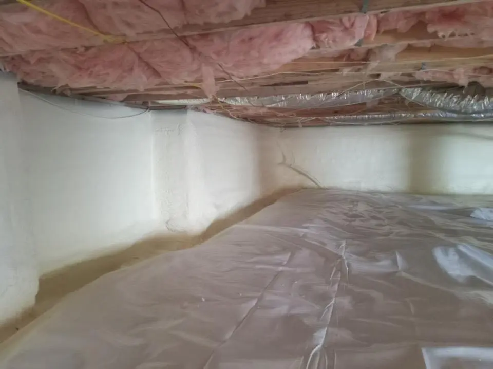 Crawl space encapsulation with closed-cell spray foam for Roof Waterproofing in Matteson