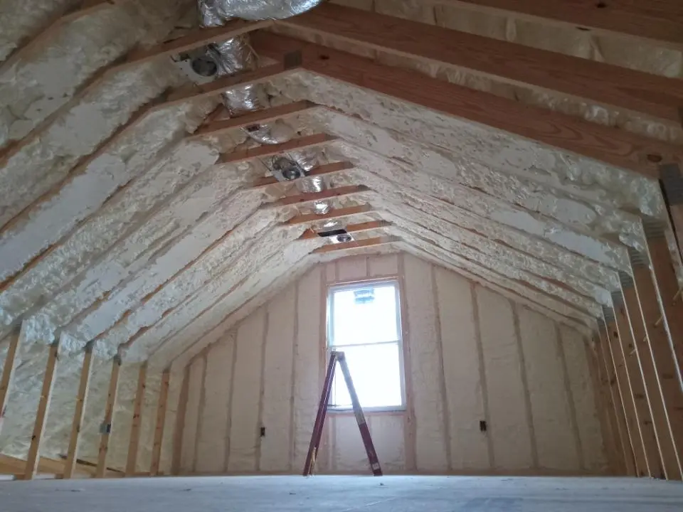 Spray foam roofing application for Crawl Space Insulation project in Matteson